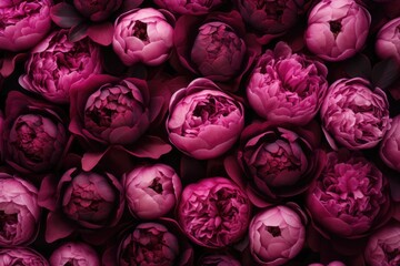 Bright pink and purple beautiful peonies pattern. Wedding decoration background. Backdrop for...
