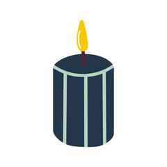 burning candle on a white background