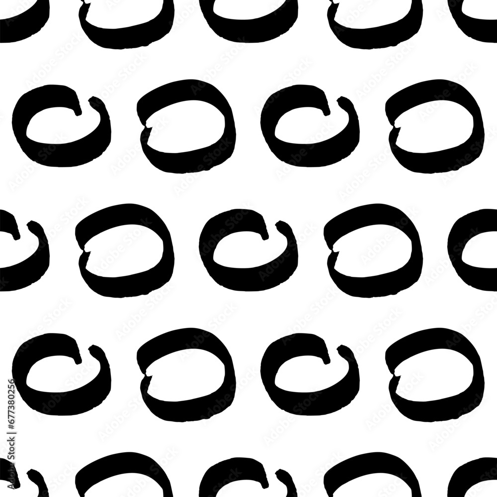 Poster seamless pattern with sketch circles shape