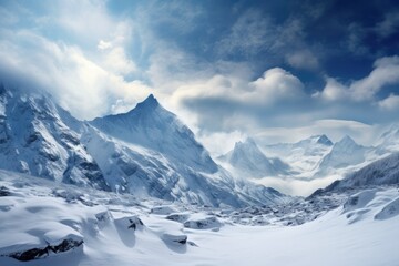 Obraz premium Capturing the Breathtaking Winter Wonderland on Mountain Peaks