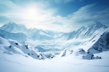 Obraz premium Capturing the Breathtaking Winter Wonderland on Mountain Peaks