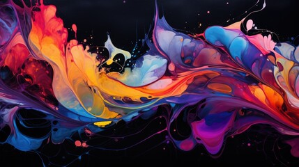 Captivating swirls of fluid colors resembling the mesmerizing blend of mixing paints and liquids, creating a dynamic and artistic visual. - obrazy, fototapety, plakaty
