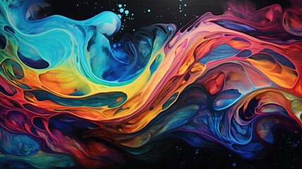 Captivating swirls of fluid colors resembling the mesmerizing blend of mixing paints and liquids, creating a dynamic and artistic visual.