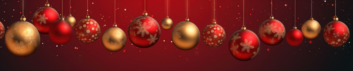 beautiful  christmas balls extra wide banner