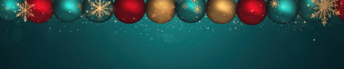 beautiful  christmas balls extra wide banner