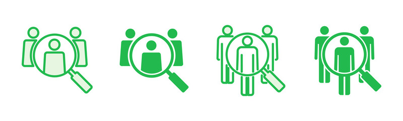 Hiring icon set. Search job vacancy icon. Human resources concept. Recruitment