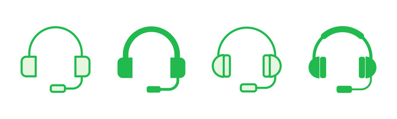 Headphone icon set. Headvector icon symbols