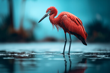 Great Heron fishing in the water