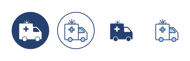 Ambulance icon vector. ambulance truck sign and symbol. ambulance car