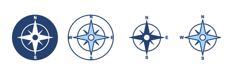 Compass icon vector. arrow compass icon sign and symbol