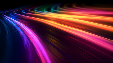 Dynamic Vibrant colorful light tail backdrop with lines, dots and waves, luminance abstact pattern with streaking lights and modern spectrum, abstract futuristic neon art