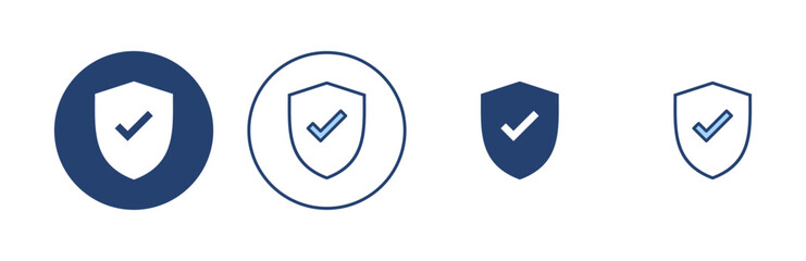 Shield check mark icon vector. Protection approve sign. Insurance icon