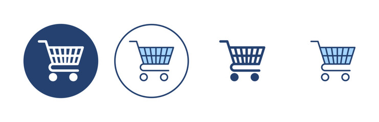 Shopping icon vector. Shopping cart sign and symbol. Trolley icon - obrazy, fototapety, plakaty
