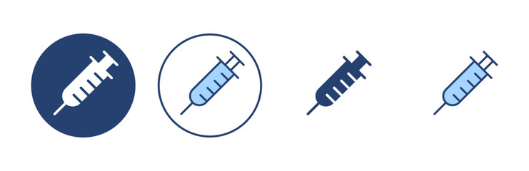 Syringe icon vector. injection sign and symbol.vaccine icon - obrazy, fototapety, plakaty