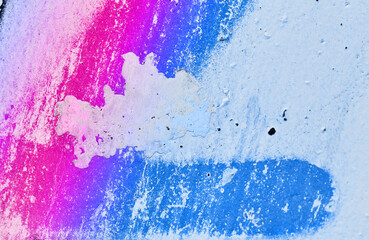 Wand, Mauer Putz abgeblättert, mit Farbverlauf in pink, lila, blau, rauer Hintergrund für Design,...