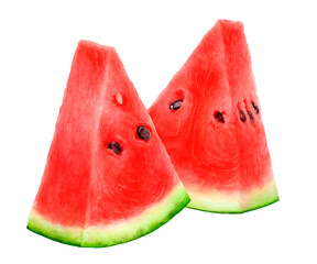 Close-up view watercolor illustration of a watermelon, isolated on white background. PNG