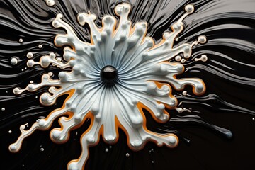 Fluid art with ferrofluid and magnetic fields - obrazy, fototapety, plakaty