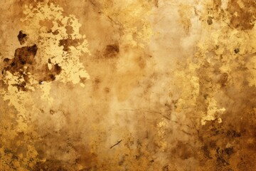 Golden grunge texture. Old textured wall painted with gold color. Yellow glitter background....