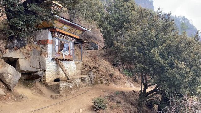 Trekking to Tiger Nest Temple in Paro, Bhutan.