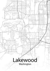 Lakewood Washington minimalist map