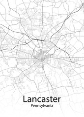 Lancaster Pennsylvania minimalist map