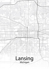 Fototapeta na wymiar Lansing Michigan minimalist map