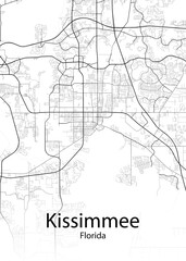 Fototapeta na wymiar Kissimmee Florida minimalist map