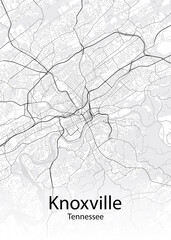 Knoxville Tennessee minimalist map - obrazy, fototapety, plakaty