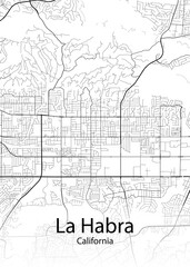 La Habra California minimalist map