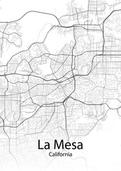 La Mesa California minimalist map