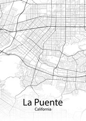 Fototapeta na wymiar La Puente California minimalist map