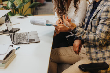 Successful Business Couple Collaborating in a Modern Office