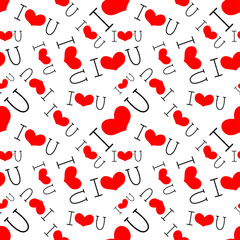I love you seamless pattern. Valentine's Day background.