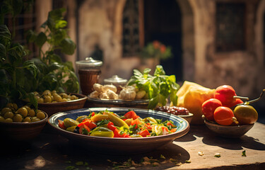 Mediterranean Sunlit Escape: Variety of Culinary Delights - Scene 1