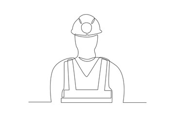 Continuous one line drawing Mining industry isometric icon. Mining equipment concept. Doodle vector illustration.