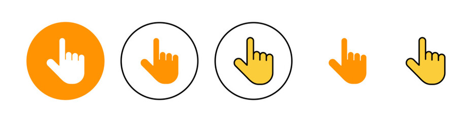 Hand cursor icon set  for web and mobile app. cursor sign and symbol. hand cursor icon clik