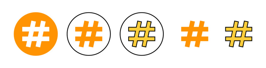 Hashtag icon set for web and mobile app. hashtag sign and symbol