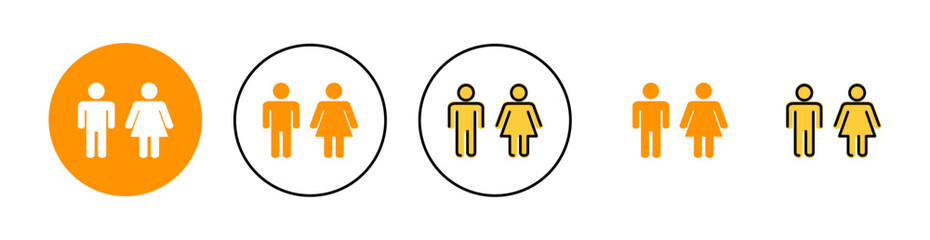Man and woman icon set  for web and mobile app. male and female sign and symbol. Girls and boys