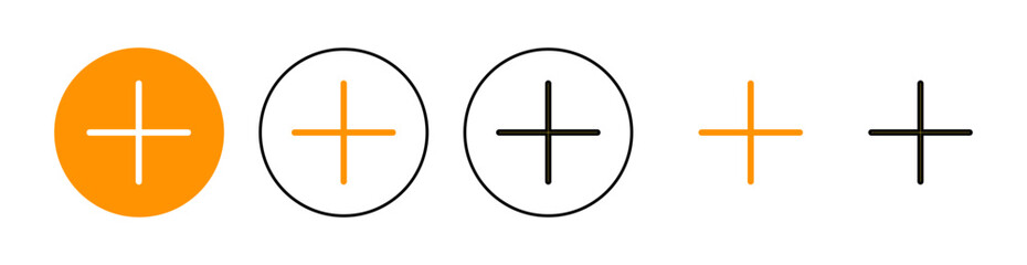 Obraz premium Plus Icon set for web and mobile app. Add plus sign and symbol