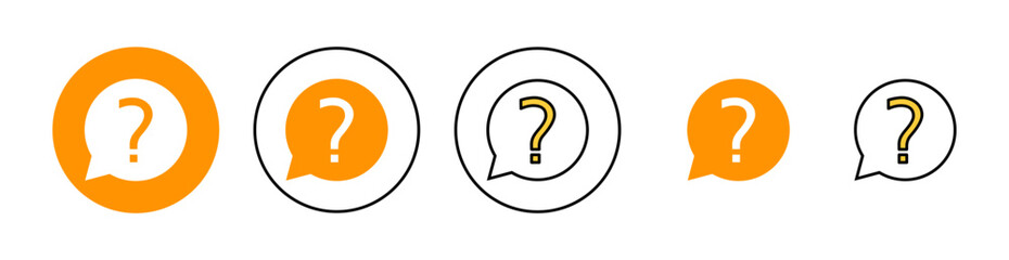 Question icon set for web and mobile app. question mark sign and symbol