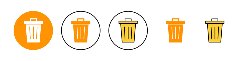 Trash icon set for web and mobile app. trash can icon. delete sign and symbol.