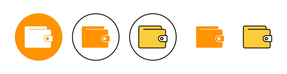 Wallet icon set  for web and mobile app. wallet sign and symbol