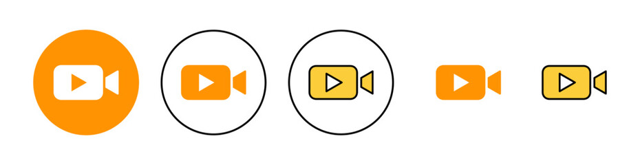 Video icon set for web and mobile app. video camera sign and symbol. movie sign. cinema