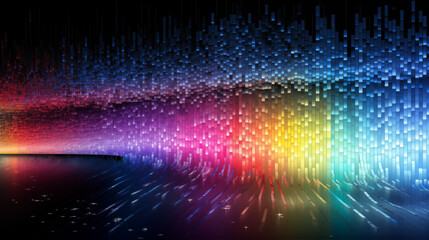 Abstract digital wallpaper that simulates the appearance of digital rain or streams of code in a visually appealing way