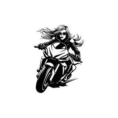 Sexy girl ride a motorbike illustration.t shirt illustration
