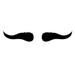 Black Eyebrow Shape Vector Illustration 