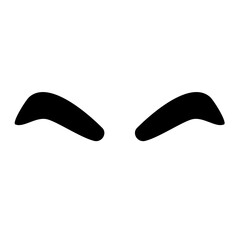 Black Eyebrow Shape Vector Illustration 