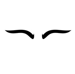Black Eyebrow Shape Vector Illustration 
