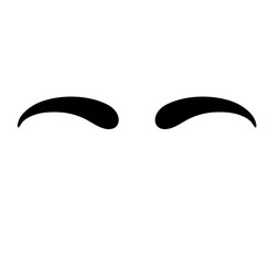 Black Eyebrow Shape Vector Illustration 