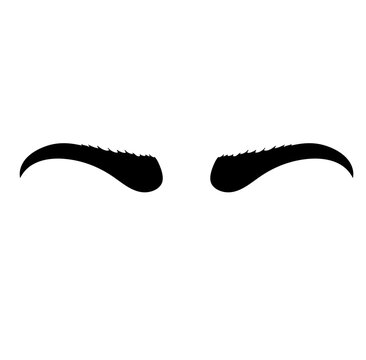 Black Eyebrow Shape Vector Illustration 